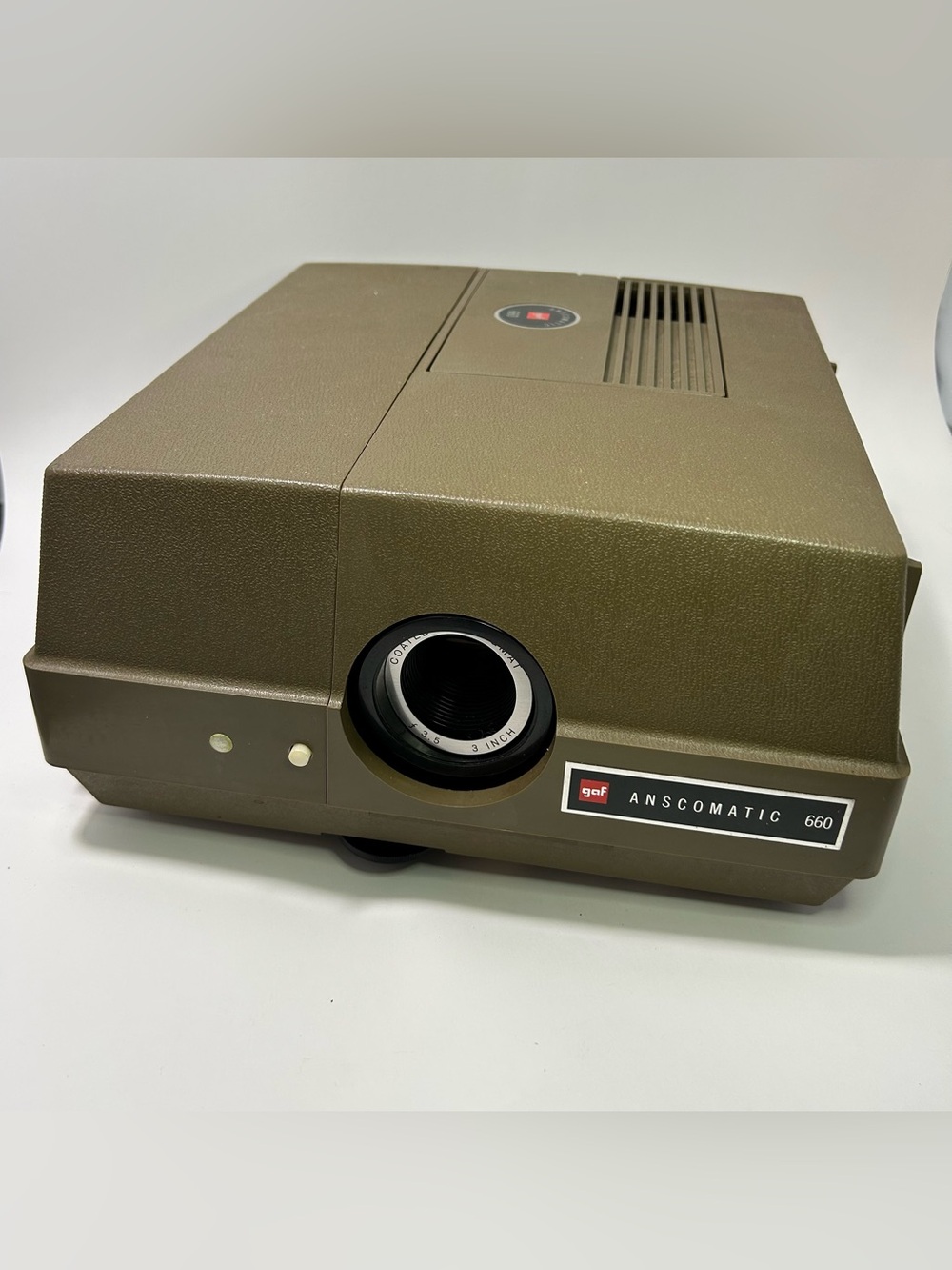 Vintage GAF Anscomatic 660 Slide Projector TESTED & WORKING Carry Made In USA
